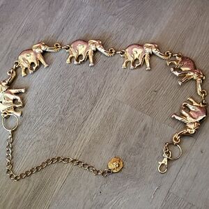 Vintage 90's Gold Elephant Chain Belt